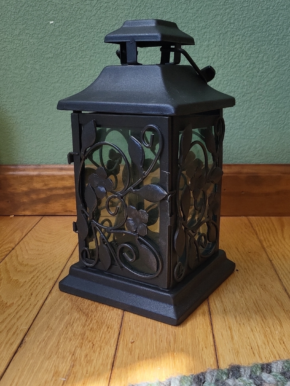 Longaberger Black Floral Scroll Lantern